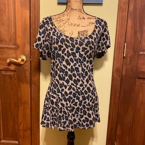 Torrid peplum animal cheetah print shirt 1
